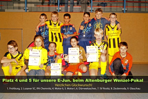 Platz 4 und 5 für unsere E-Junioren beim Altenburg Wenzel-Pokal.